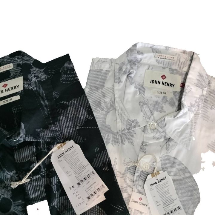 เสื้อเชิ้ตแขนสั้น John henry Jh F424 Msssm 32 ทรง Slim fit. 100% cotton ...