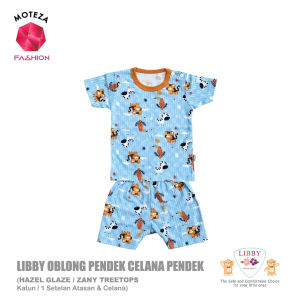LIBBY Setelan Piyama Anak Laki Perempuan Kancing Pundak Pendek | Stelan Celana Pendek | Hazel Glaze | Size S M L 2L XL XXL