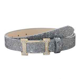 Glittering Decors Waist Belt PU Leather Comfortable Press Buckles Waistband Perfect For Formal Casual Occasion