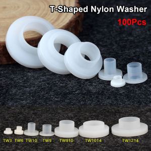 FLYING 100Pcs M3-M20 T-Shaped Nylon Washer T-Type Step Concave Convex Insulation Spacer Durable Nylon Plastic Plastic Step Gasket for Screw Insulation Protection