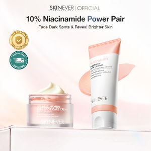 SKINEVER Niacinamide 3-in-1 Skincare Set - Exfoliating Scrub + Hydrating Cream + Treatment Serum for Pore Minimizing & Brightening