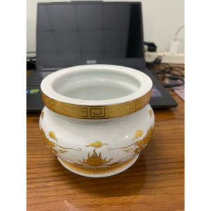 Bộ Đồ Thờ Cúng Rồng Trắng Cao Cấp Loại 1 - Lư Hương - Bình bông - Đĩa Trái cây - Bi Có Nắp - Chum Nướ