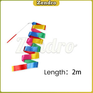 ZEO 2m/3.6m Colorful Dance Ribbon Art Gymnastic Gym Ribbons Ballet Streamer Twirling Rod Stick For Training