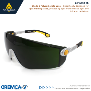 Delta Plus LIPARI2 T5 Welding Safety Glasses Shade 5 Lens Anti-Mist Anti-Impact Protection