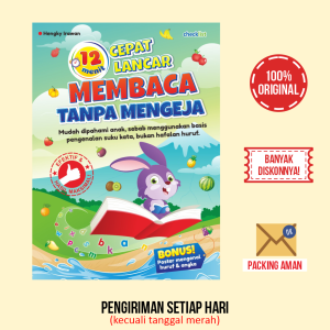 Buku Anak 12 Menit Cepat Lancar Membaca Tanpa Mengeja (Latihan Anak Bonus Poster)