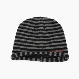 XHLXH Stretchy Letter Embroidery Knit Beanie Slouchy Warm Striped Knitted Hat Fashion Cute Pullover Hat Winter Autumn