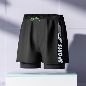 [Sunny Beach]泳裤Seluar Renang Boxer Dua Lapis Lelaki速干Gaya longgar untuk mengelakkan rasa malu沙滩裤大码泳装