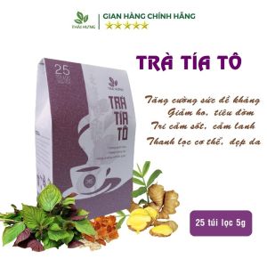 Trà tía tô Thái Hưng 25 túi lọc 5g thanh lọc cơ thể giảm ho tiêu đờm giải cảm đẹp da tăng sức đề kháng