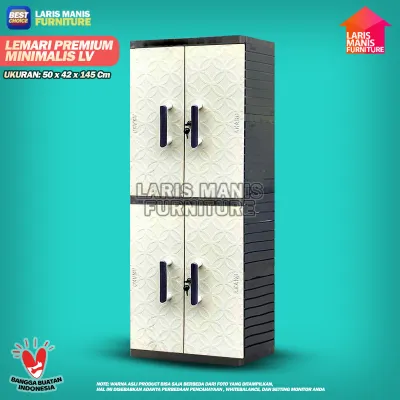 LEMARI PAKAIAN PLASTIK SUSUN 4 KUNCI BABY AKAKO LA2P LV FULL DENGAN KUNCI LEMARI ELEGANT 2 PINTU