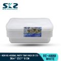 SKZ WHITE PARTY TRAY RECTANGULAR SERIES RE4000 ENVIRONMENTAL FRIENDLY FOOD STORAGE MICROWAVABLE. 