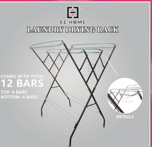 EEHOME Foldable Mobility Laundry Drying Rack Clothes Hanger Clothing Drying Rack Rak Penyidai Baju 晾衣架 - 4PA