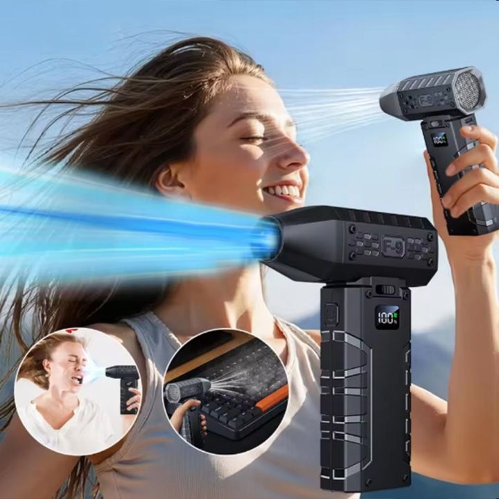 HIROCHAO 80000 RPM Handheld Violent Turbo Fan LED Display Lighting Lamp ...