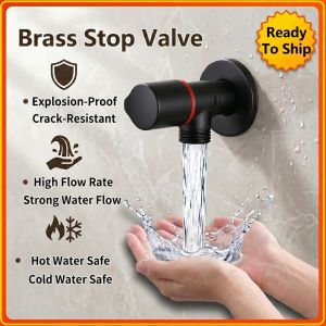 Heavy Duty Brass Angle Stop Valve 1/2" Universal Water Control Shut Off Valve For Bathroom Sink Faucet Anti-Explosion