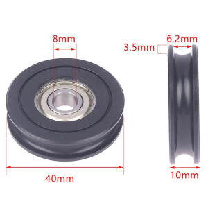 608ZZ Bearing U Shape Pulley Wheel Steel Bearing Roller Waterproof Rust