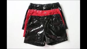 Fashion Mens Shiny PVC Leather Shorts Latex Nightclub Stage Short Pants Zipper Men Club Party Dance Casual Shorts with Pockets