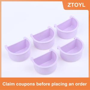 【ZTOYL】 New 5Pcs Bird Thực Phẩm Cho Ăn Món Ăn Dễ Dàng Để Cài Đặt Chim Lồng Trung Chuyển Bát Cho Động Vật Nhỏ Budgie Parrot Parakeets Lovebirds