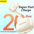 Awei T90 Earphones Wireless Bluetooth V5.3 Low Latency ENC Call Noise Reduction in-ear Headphones HiFi Sound Semi in ear Bluetooth Earphones with Mic IPX6 WaterProof Sports Earbuds Wireless Headset Gaming. 