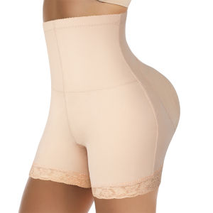 SHUNAICHI Women High Waist Lace Butt Lifter Body Shaper Tummy Control Panties Boyshort Pad Shorts Hip Enhancer Shapewear