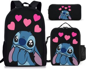 New Cartoon Animation stitch Stitch Three-Piece Schoolbag Primary and Secondary School Student Backpack Backpack