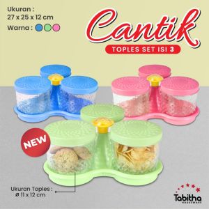[COD] Tabitha Toples Kristal Bening Set Nampan Estetik Kedap Udara BPA Free - Toples Candy