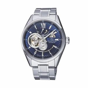 Đồng hồ cơ nam Orient Star Watch Joker Skeleton RE-AV000 thiết kế lộ máy automatic lên cót tay dự trữ năng lượng 50 tiếng mặt kính Sapphire chống xước dây thép đeo tay cao cấp xuất xứ Nhật Bản chính hãng