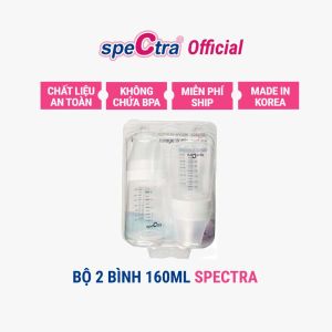 Bộ 2 Bình Trữ Sữa PP Spectra Chính Hãng Hàn Quốc – Cổ Rộng 160ml An Toàn Không BPA