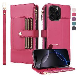 เคสสำหรับ iPhone 16 15 14 13 12 11 Pro Max iPhone 16 15 14 Plus กระเป๋าสตางค์หนังแม่เหล็กเคสโทรศัพท์แบบนุ่มพลิกช่องการ์ดเคสโทรศัพท์