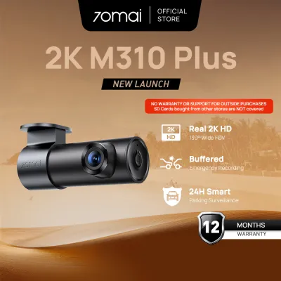 70mai M310 Plus 2K Dashcam | Front Only| Voice Control | 3MP 2K QHD Resolution | F1.55 | 143° FOV | Type C | App Control WiFi
