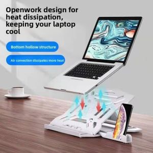 ART SUPPLIESX Folding Bracket Laptop Cooling Bracket Black White Adjustable Laptop Stand High Quality Accessories Laptop Riser Office Computer