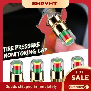 SHPYHT✨ 4pcs Car Tire Pressure Indicator Tire Pressure Gauge Indicator Alert Monitoring Valve Cap Sensor External Valve Detection