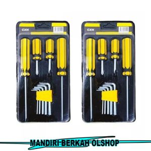 PUSAT GROSIR AS Set Paket Obeng Kunci L Tools 9 Pcs Hexagonal Pilers Scredriver Obeng Plus Minus Kunci L Kunci Set Obeng Panjang Pendek With Hey Key