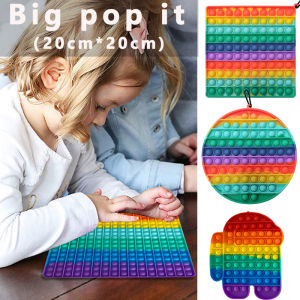 Big Colourful Push Pop Bubble big pop it Fidget Sensory Silicone stress reliever toys Puzzle Games