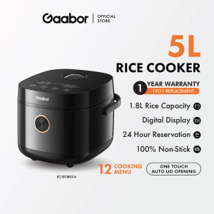 Gaabor 5.0L Low Sugar Rice Cooker Multifunctional Digital Display Anti Scald Cover Non Stick Energy Saving RC18T BK01A