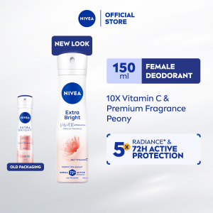 NIVEA Deodorant Female Extra Bright Velvet Romance Spray 150 ml / TWINPACK (Deodoran Perempuan)