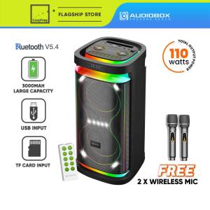 Audiobox BBX1300 Bluetooth USB Outdoor Portable Rechargeable Speaker with 2 Wireless Mic