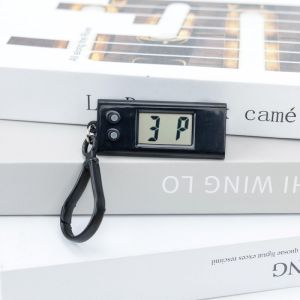 1pcs digital clock time and date display student clock portable electronic clock keychain mini pocket electronic hanging watch