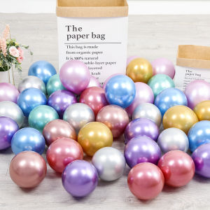 50Pcs Birthday Balloons 10inch Metal balloons Foil balloons 1.8g Thickened Black Gold Red Pink Blue Pearl Wedding Party balloon Ball kids toys air ballons