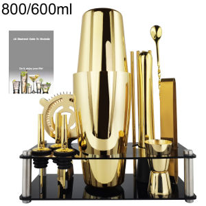 Cocktail Shaker Boston Shakers Set kit Bartender Stainless Steel 800/600ml 550ml Bartending Kit 3-12Pcs Bar Tool Set with Stand