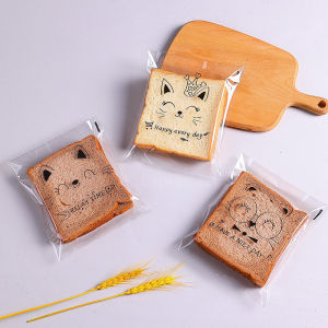 100 Pcs Self-adhesive Bread Pastry Bag Plastic Bread Toast Cookie Donut Pastry Packaging Bags Transparent Cookies Burger Snack Wrapper Resealable Baking Bag 15x18CM Sealed Bags for DIY Gift Homemade Bakery Bulk Use