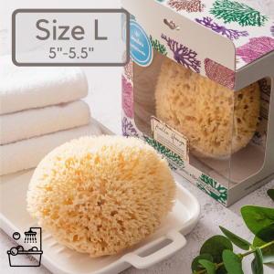 KALLA SPONGE ฟองน้ำธรรมชาติ ชนิด Honeycomb สีเหลือง สำหรับอาบน้ำ