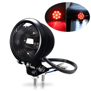 Universal LED Motorcycle Tail Light Brake Stop Lamp with License Plate Holder for Cafe Racer Chopper Bobber Scrambler