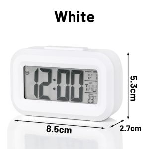 WORKWELL | Student Alarm Clock | Mini Digital Desktop Clock | Multifunction Timer with Night Light Temperature Calendar
