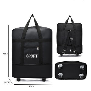 [SG In Stock]Expandable Luggage Bag Large Capacity Travel Wheeled Duffle Bag Foldable Rolling Suitcase Storage Bag