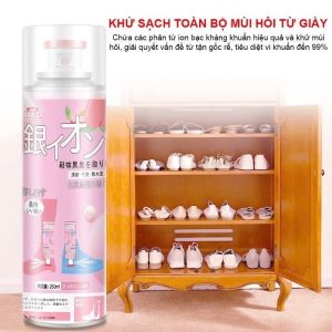 Xịt khử mùi hôi giày dép công nghệ nano bạc hương anh đào 260ml khử mùi hôi giày chân tất tủ giày Phukienprocare