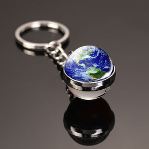 Solar System Keychain – Sun & Moon Glass Ball Pendant DIY Jewellery Stylish Accessory & Gift Idea