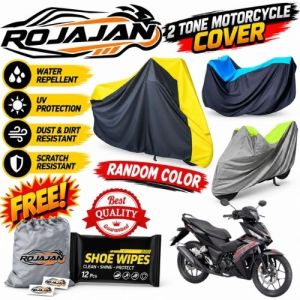 2 Tone Rojajan Mortorcycle Cover for Honda Supra GTR 150 Water Repellent Hydrophobic Dustproof with Bag & Wipes