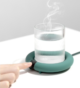 Thermostat Green Heating Coaster/Cup Warmer for Coffee or Tea Lover. FOC 3pin conversion plug