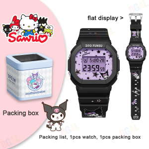 (42 มม.) นาฬิกา Sanrio Kuromi ของแท้ 100% สำหรับเด็กผู้หญิง นาฬิกากันน้ำพร้อมไฟแบ็คไลท์ นาฬิกาดิจิตอลสำหรับนาฬิกาข้อมือเด็ก ลายเมโลดี้ กันกระแทก ของขวัญวันเกิด Cinnamoroll ของขวัญคริสต์มาส Hellokitty 8611