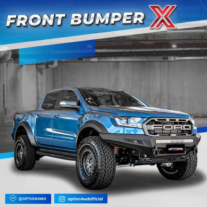 OPTION4WD กันชนหน้า-เหล็ก รุ่น OP-X สำหรับ Ford Raptor (2018-2022) ส่ง ...