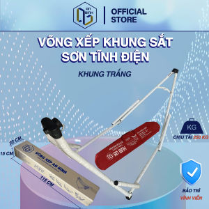 Bộ Võng Xếp An Bình Hàng Xuất Khẩu Khung Phi 32 Sơn Tĩnh Điện Chịu Lực 250kg Lưới Võng Polyester Siêu Bền Màu Sắc Đa Dạng - Hàng Chính Hãng